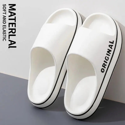 Mens Thick Sole Indoor Bathroom Anti Slip Shoes Summer Couple Sandals Feslishoet Women Letter Slippers Beach Slides Solid Color by All Mart Bristol Ltd