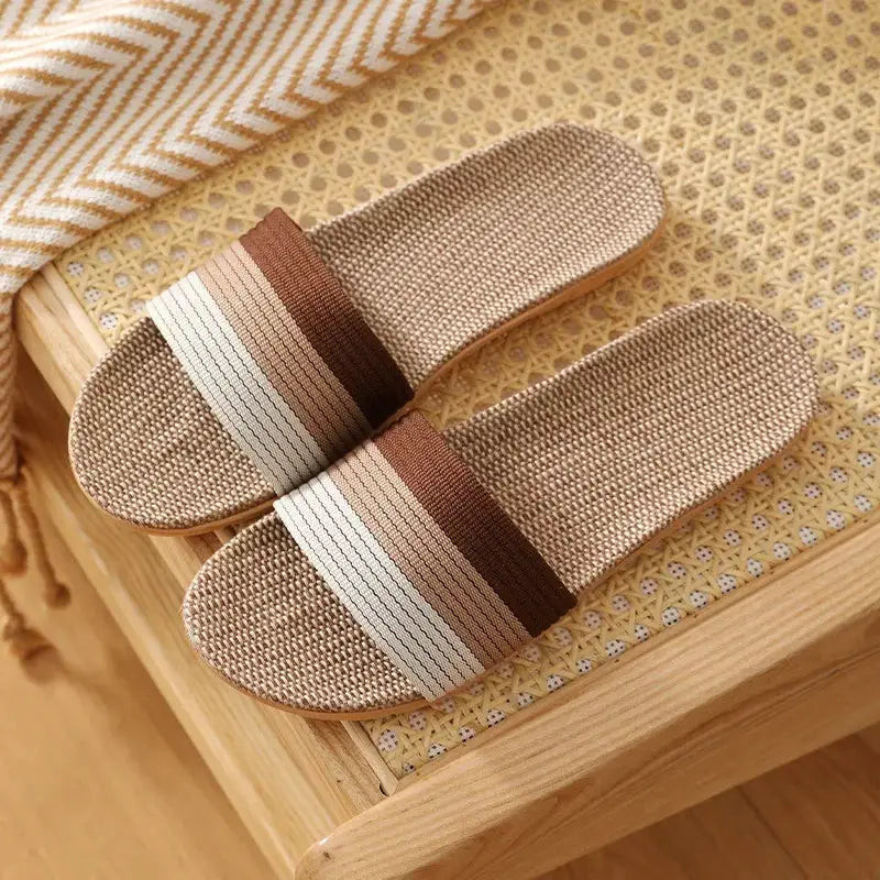 Hemp Women's Slippers Flats Home 2026 Spring Summer Designer Woman Shoes Casual Indoor Slides Couple Soft Sole Non-Slip Floor by All Mart Bristol Ltd