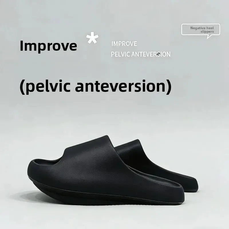 Negative heel shoes for women, arch support slippers for pelvic correction, high front and low back shoes for home use anti slip by All Mart Bristol Ltd