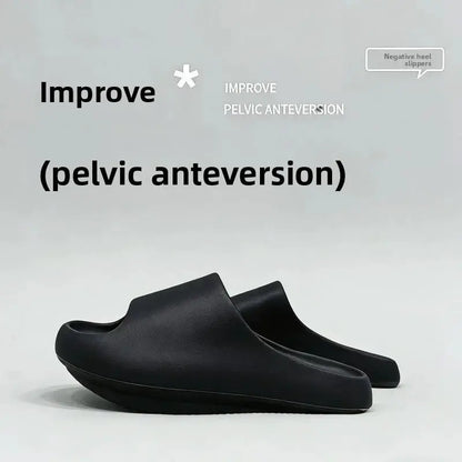 Negative heel shoes for women, arch support slippers for pelvic correction, high front and low back shoes for home use anti slip by All Mart Bristol Ltd