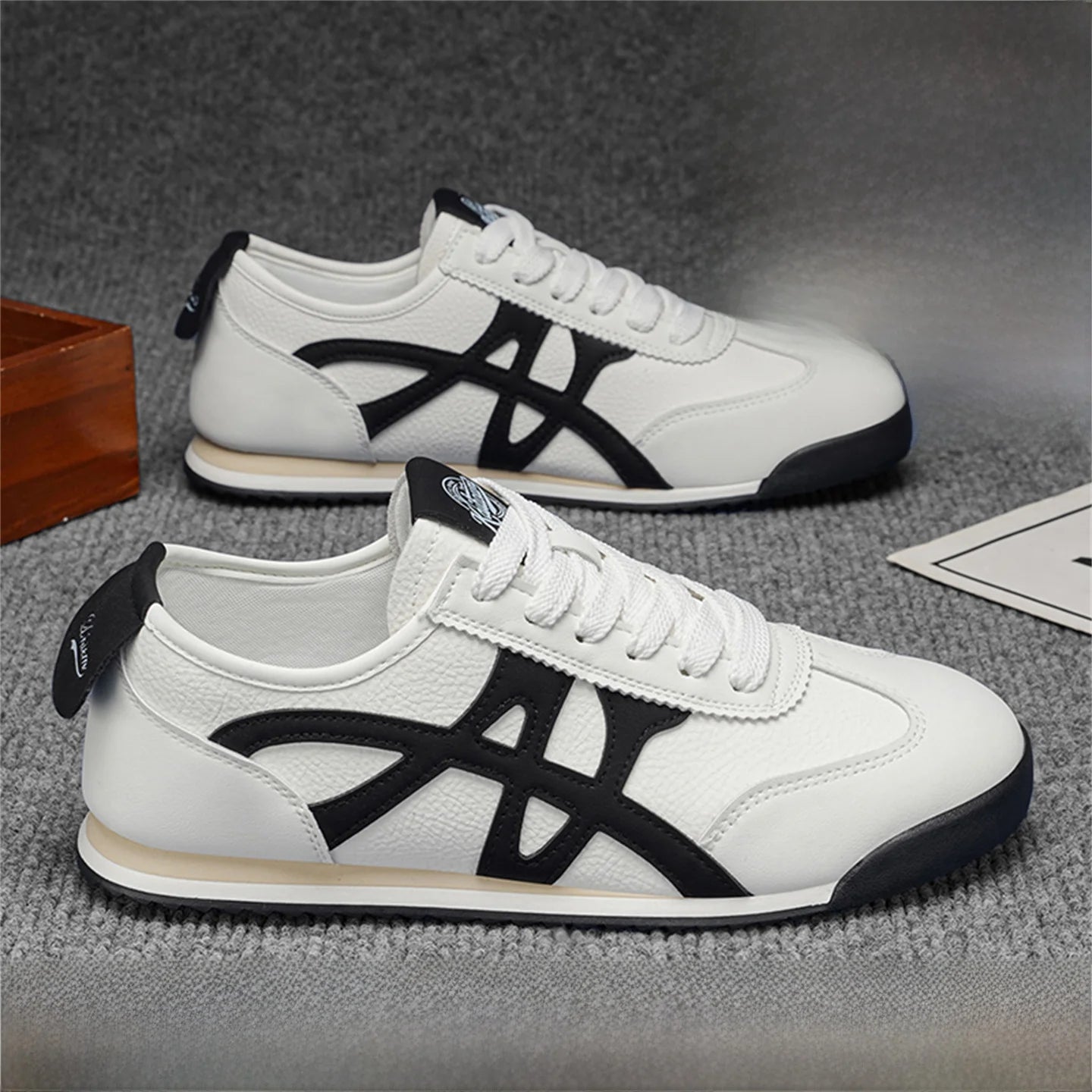 Pu'er Agan Men's Shoes Casual Flat Leather Dequn Shoes Spring 2026 New Trend Brand High-End Sensation White Sneakers by All Mart Bristol Ltd