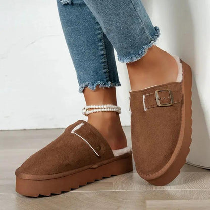 Women's Winter Plush Lined Slippers Warm Noise-reducing Fa by Dropshipman