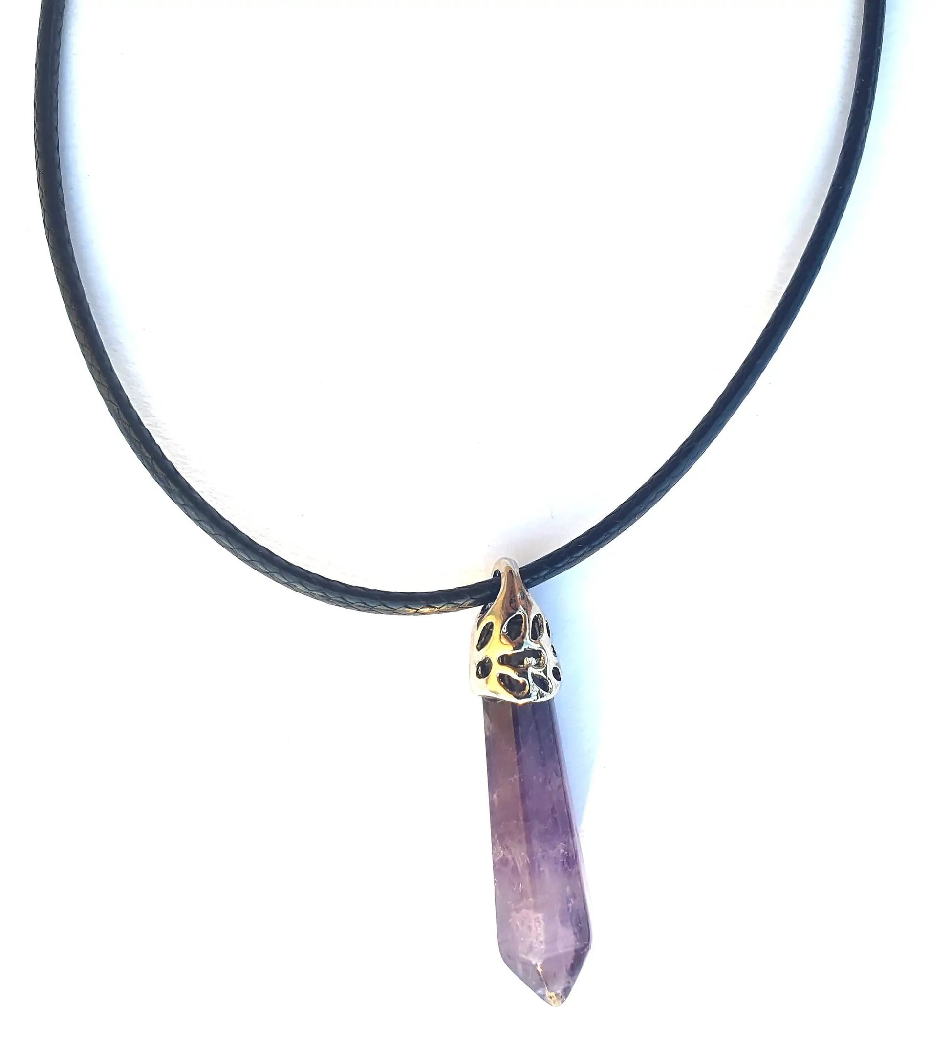 Crystal Point Pendant Necklace - Amethyst by Equinox Rocks