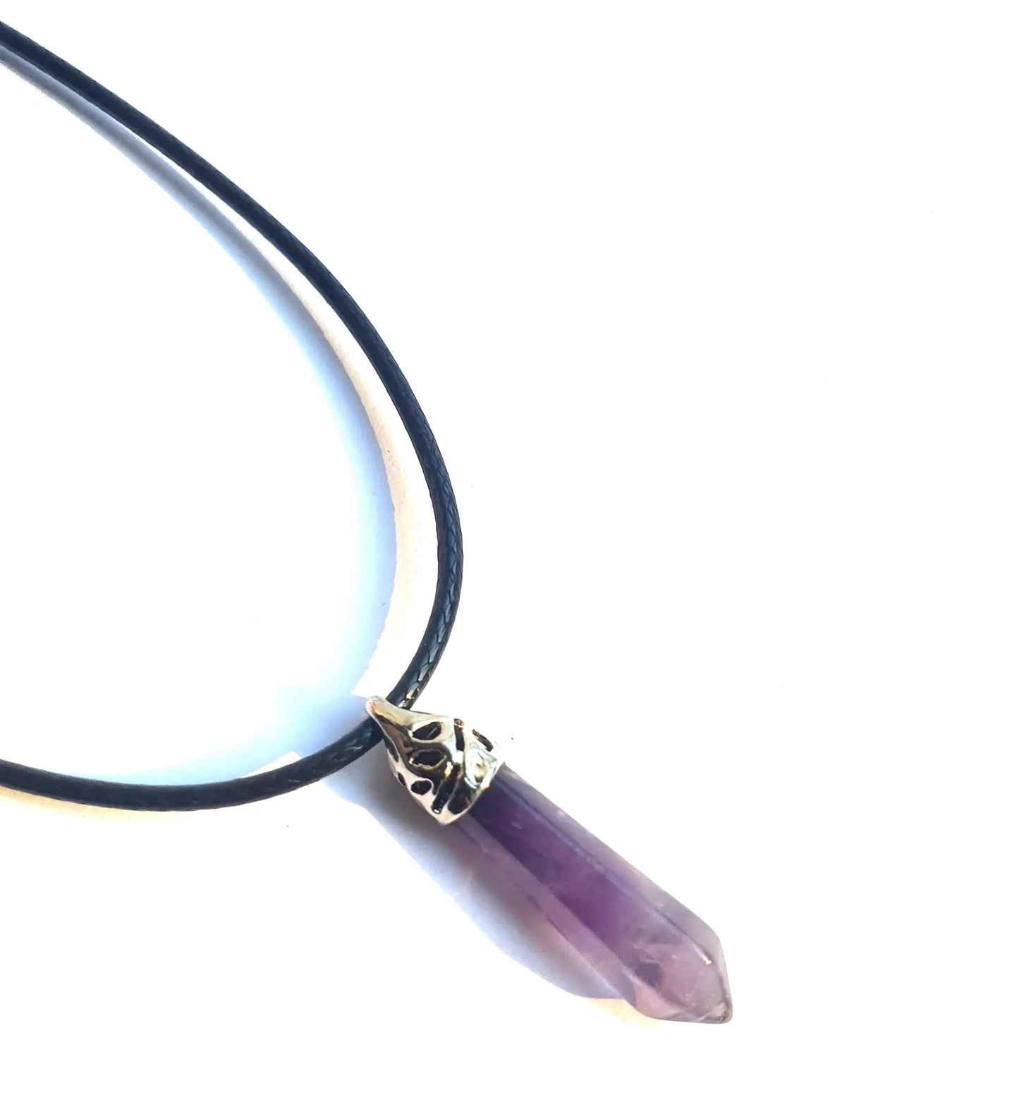 Crystal Point Pendant Necklace - Amethyst by Equinox Rocks