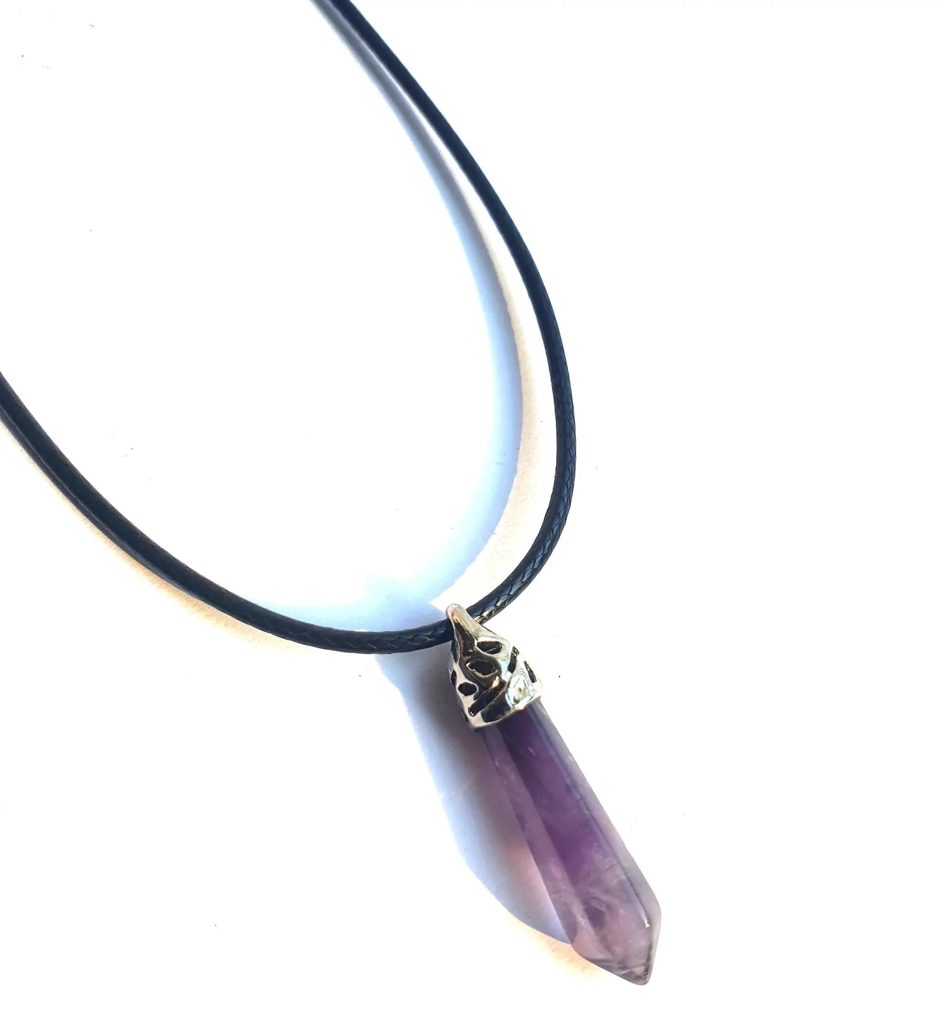 Crystal Point Pendant Necklace - Amethyst by Equinox Rocks