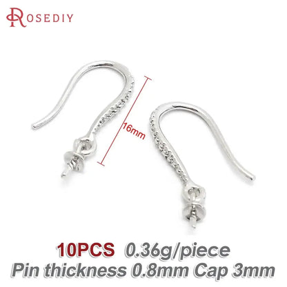 18K Gold Color Brass Can fit Half Hole Beads with Half Pins Earrings Hooks High Quality Jewelry Making Diy Findings Accessories by All Mart Bristol Ltd