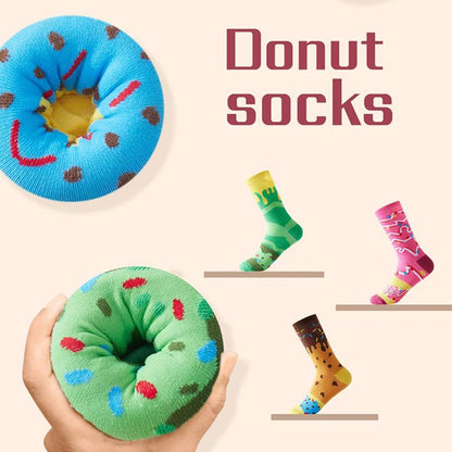 Mid-Calf Socks For Men And Women, Novelty And Fun Colorful Pink Donut Gift Box Socks, Comfortable And Breathable by All Mart Bristol Ltd