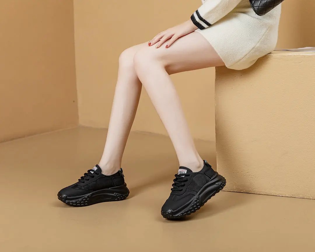 Dad Shoes Women's Fleece-lined Versatile Thick Bottom Small Size Sneaker by Dropshipman
