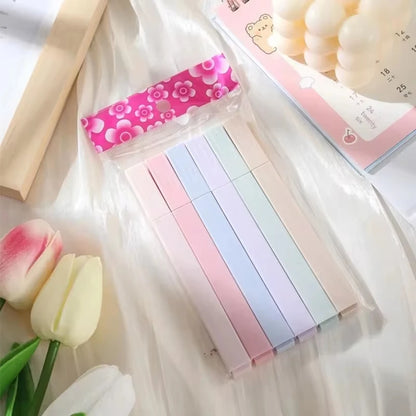 6Pcs/Set Pastel Color Highlighter Kawaii Stationery Color Marker School Supplies Student Marker Highlighter Japanese Stationery by All Mart Bristol Ltd
