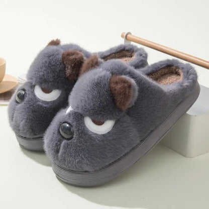 Warm And Cute Puppy Platform Non Slip Cotton Slippers by Dropshipman