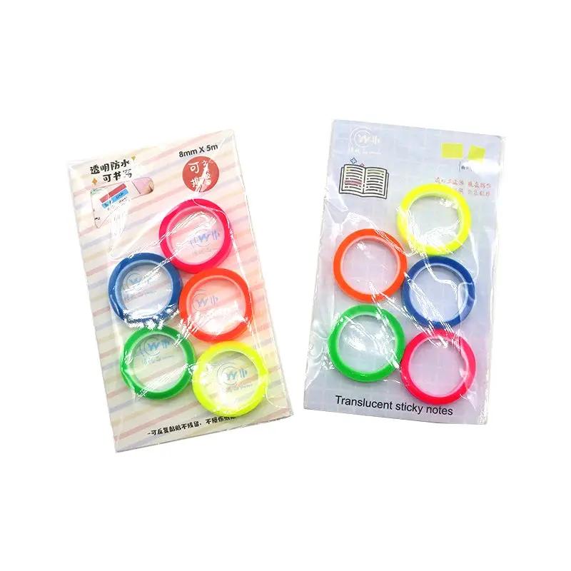 5 Roll 5 Colors Stickers Transparent Fluorescent Index Tabs Flags 5M Sticky Note Stationery Children Gift School Office Supplies by All Mart Bristol Ltd