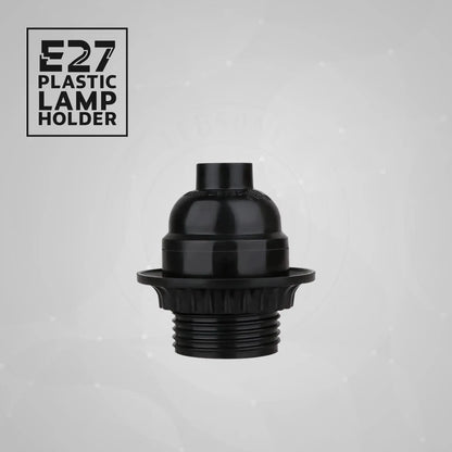 E27 Lamp Holder Black Plastic Pendant Socket Screw Cap 5 Pack ~4390 by LEDSone UK Ltd