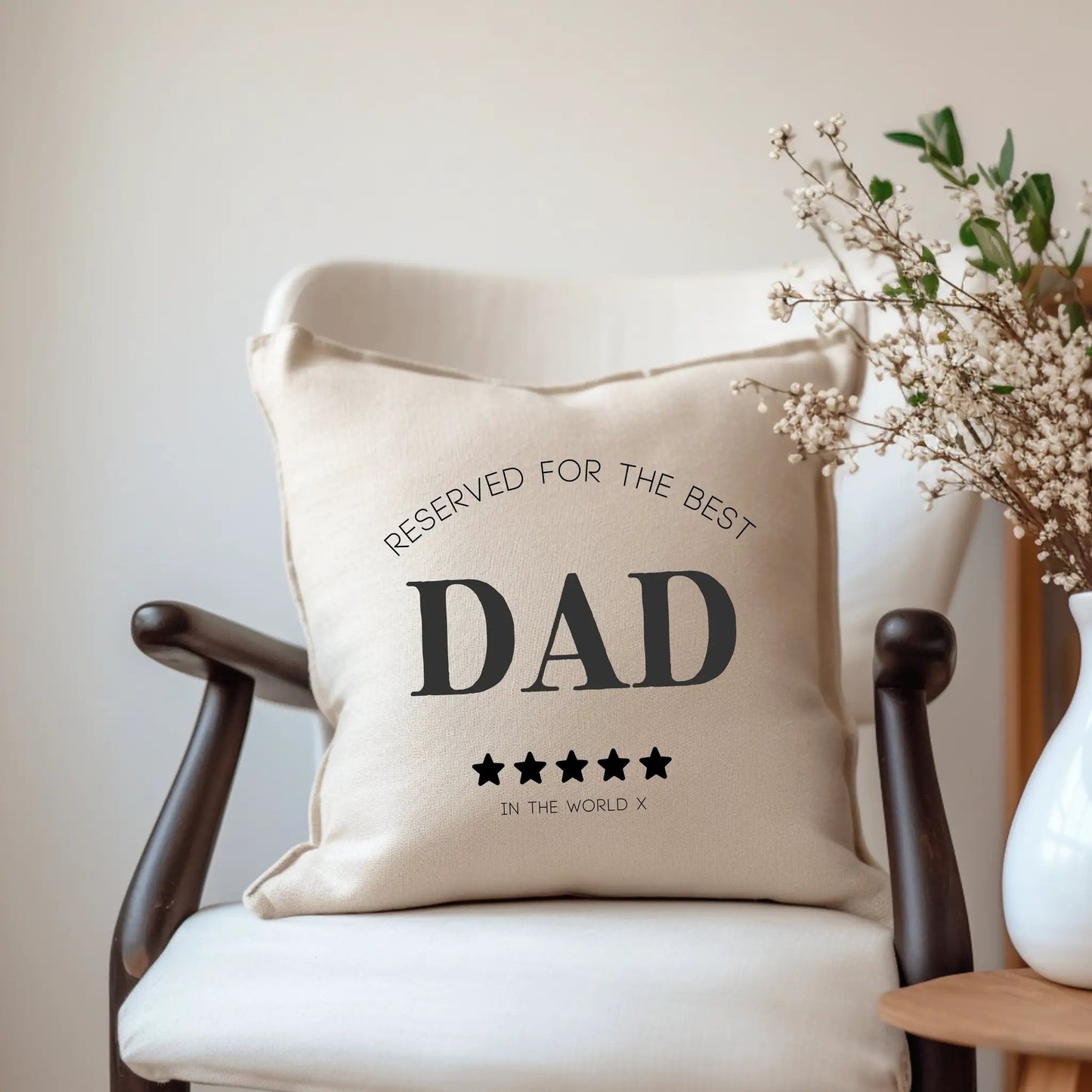Personalised Reserved for the Best Dad Cushion by Aye Do Gifts