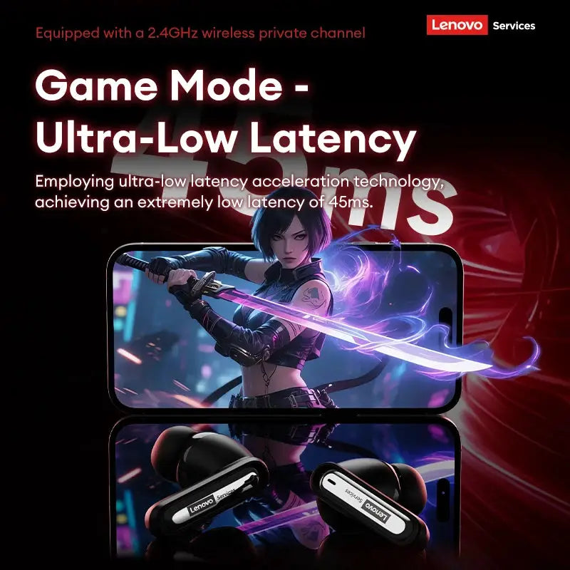 Choice Lenovo Gaming Headset Wireless Bluetooth 6.0 Earphones RGB Low Latency Waterproof Headphones Sports Headset GT103 by All Mart Bristol Ltd