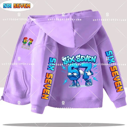 Hot Six Seven Children's Zip Up Hoodies Funny 67 Brainrot Zipper Hoody Clothes Kid Girl Boy Baby Casual Fashion Tops Sweatshirts