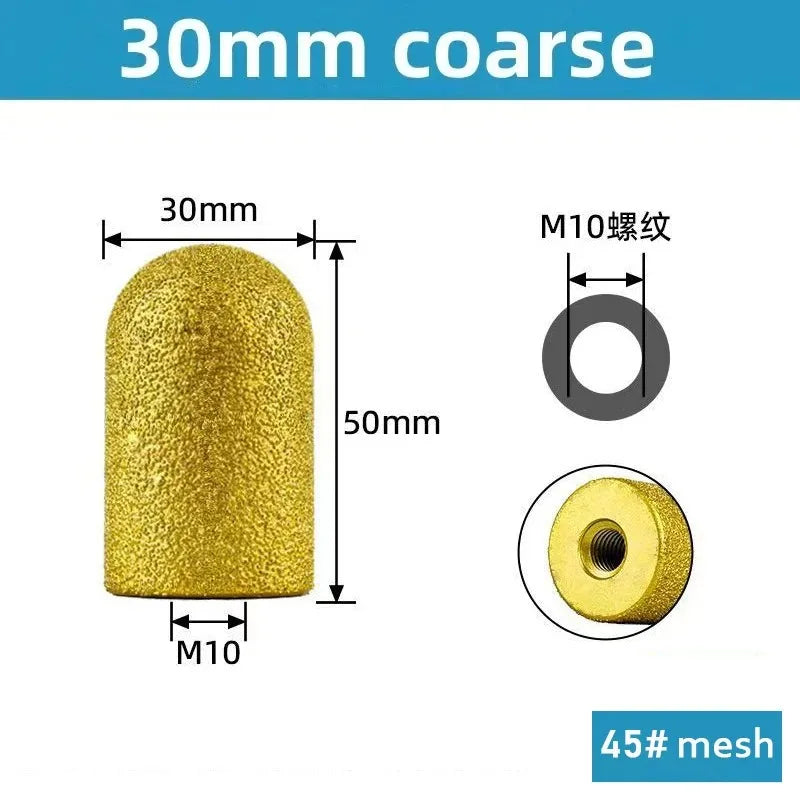 M10 Diamond Brazed Backwater Grinding Wheel Finger Bit Milling Cutter Trimming Abrasive Round Head for Dressing Quartz Stone by All Mart Bristol Ltd