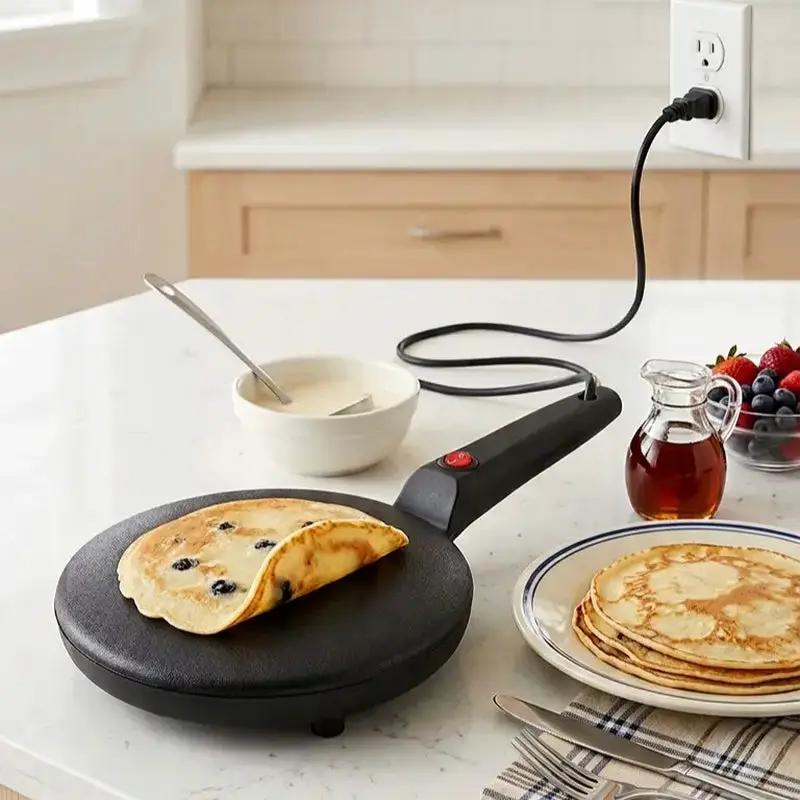 Multi-Function Pancake Maker, Non-Stick Crepe Maker & Crepe Machine - Non-Stick Heating Plate with LED Indicator Light, Easy to Clean, Compact Home Breakfast Machine by All Mart Bristol Ltd
