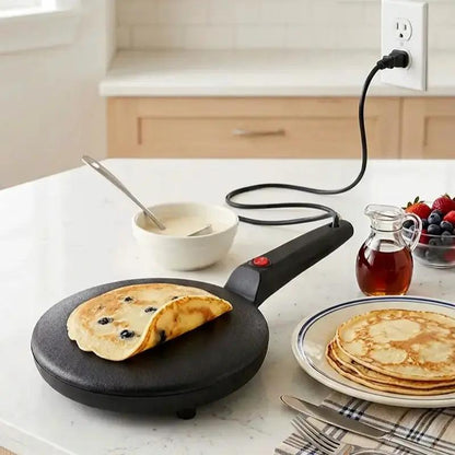 Multi-Function Pancake Maker, Non-Stick Crepe Maker & Crepe Machine - Non-Stick Heating Plate with LED Indicator Light, Easy to Clean, Compact Home Breakfast Machine by All Mart Bristol Ltd