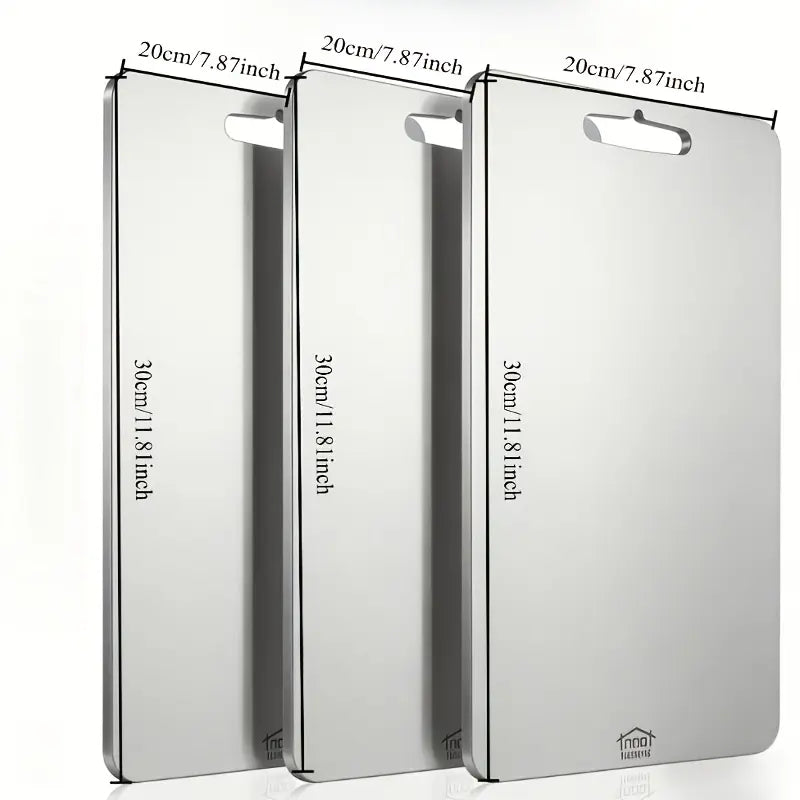 3-Piece High-Quality Stainless Steel Cutting Board Set — Durable, Easy to Clean, Ready for Use in the Kitchen, Space-Saving, Rustproof, and Bpa-Free, Ensuring Food Safety by All Mart Bristol Ltd