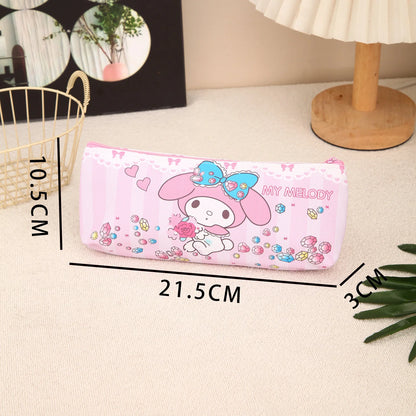 Pencil Case Cinnamoroll Hello Kitty Kuromi Melody Stationery Bag PU Waterproof Pencils Bag Student Pencil Stationery by All Mart Bristol Ltd