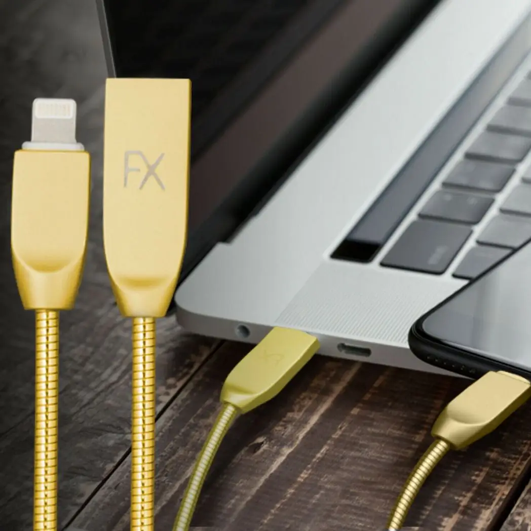 Spring Cable with Zinc Alloy Connectors - Gold by Unbranded