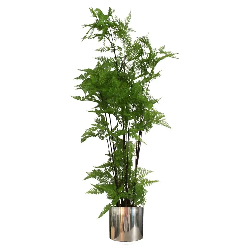 Metal Planter Plant Pot with Polished Silver Finish 20 x 18cm by Leaf