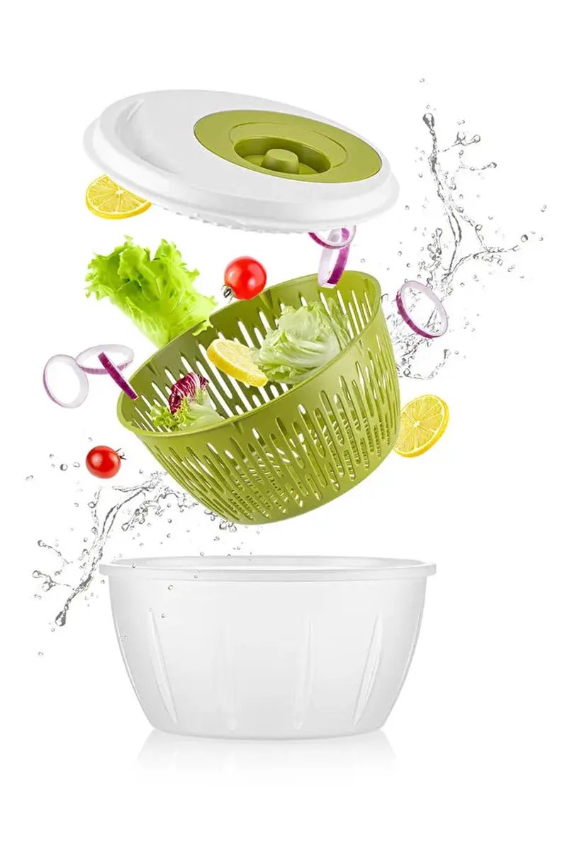 Salad Spinner 4.5L Vegetable Dryer with Ergonomic Handle Large Bowl by All Mart Bristol Ltd