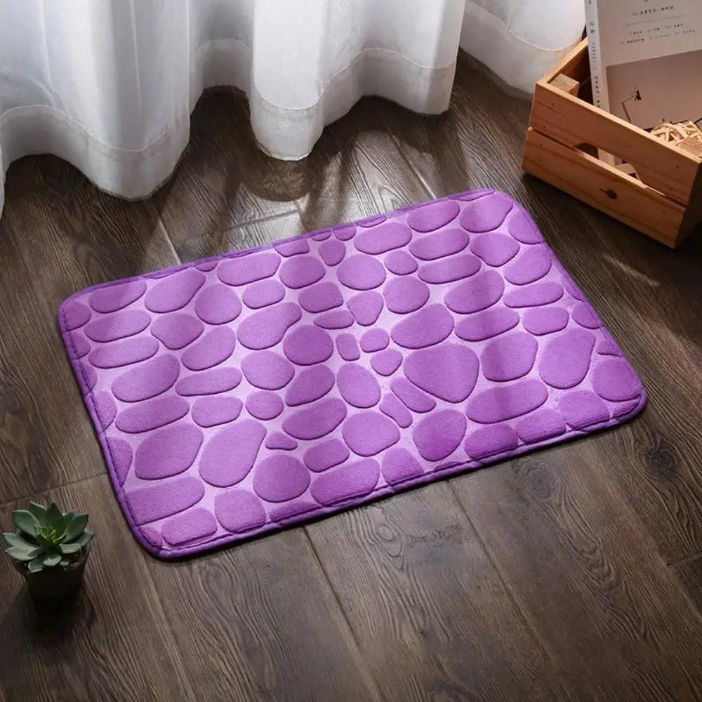 Cobblestone Embossed Bath Mat Non-Slip Carpets Water Absorption Washable Bathtub Floor Rug Shower Doormat Bathroom Decor by All Mart Bristol Ltd