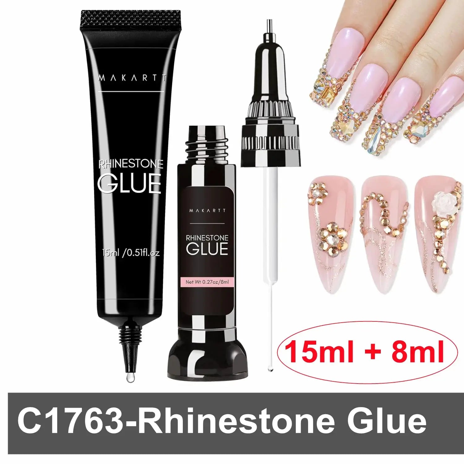 Makartt Nail Rhinestone Glue, Gel Nail Glue for Rhinestones for 3D Design Super Strong Adhesive Nail Gem Glue for Christmas DIY by All Mart Bristol Ltd