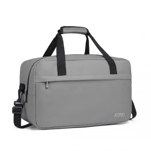 E1960M - Kono Lightweight Multi Purpose Unisex Sports Travel Duffel Bag - Grey by All Mart Bristol Ltd