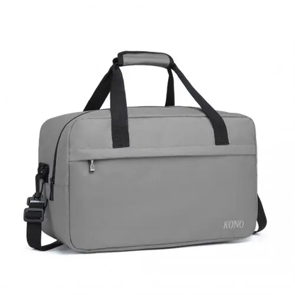E1960M - Kono Lightweight Multi Purpose Unisex Sports Travel Duffel Bag - Grey by All Mart Bristol Ltd