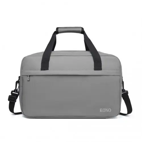 E1960M - Kono Lightweight Multi Purpose Unisex Sports Travel Duffel Bag - Grey by All Mart Bristol Ltd