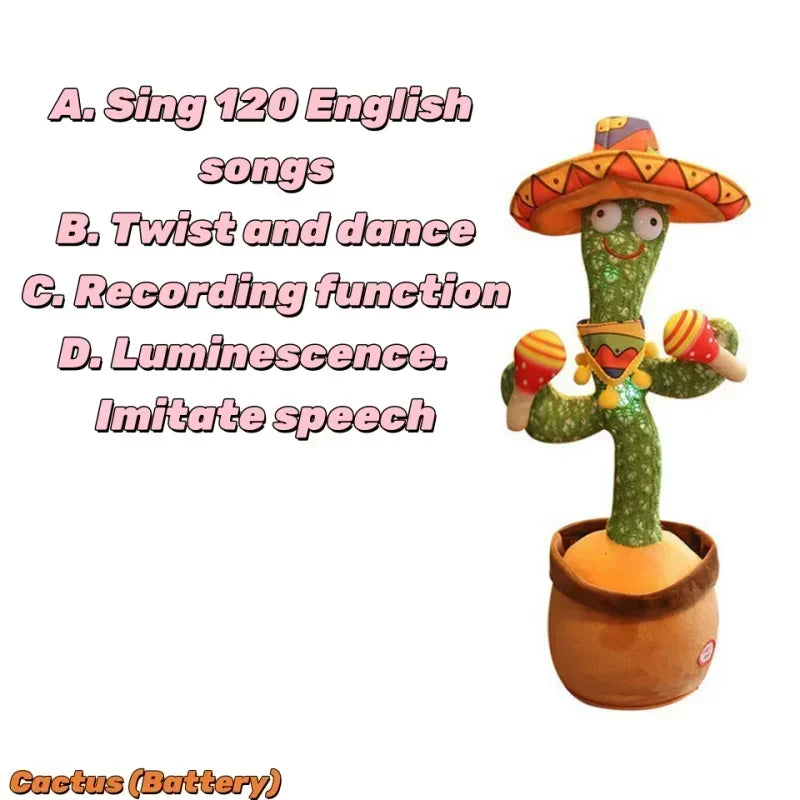 1Pc Dancing Cactus Toy,Repeat Talking ,Song Speaker Wriggle Dancing Sing Talk, Plushie Stuffed ,Interaction and Decoration by All Mart Bristol Ltd
