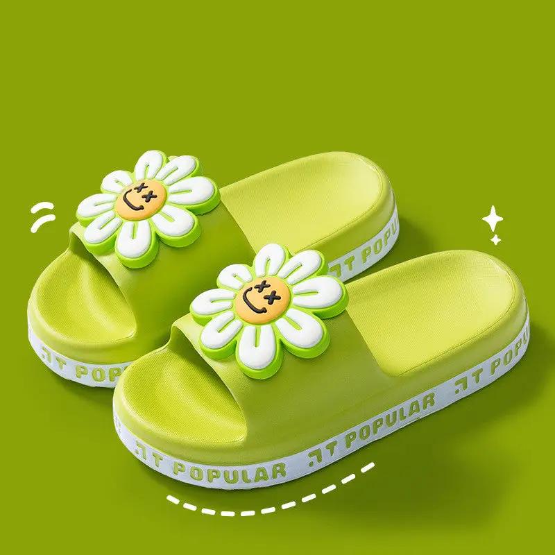 Summer Flower Slippers Women New Fashion Letter Garden Shoes Indoor Anti-Slip Floor Bathroom Bathing Home Slipper by Dropshipman