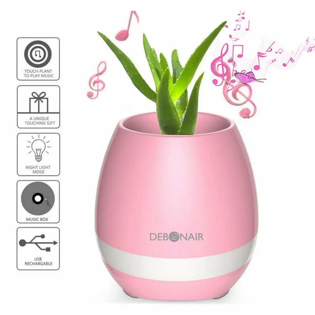 Debonair Music Flower Pot Bluetooth Speaker for Bedroom, Office & Living Room[Pink] by Debonair