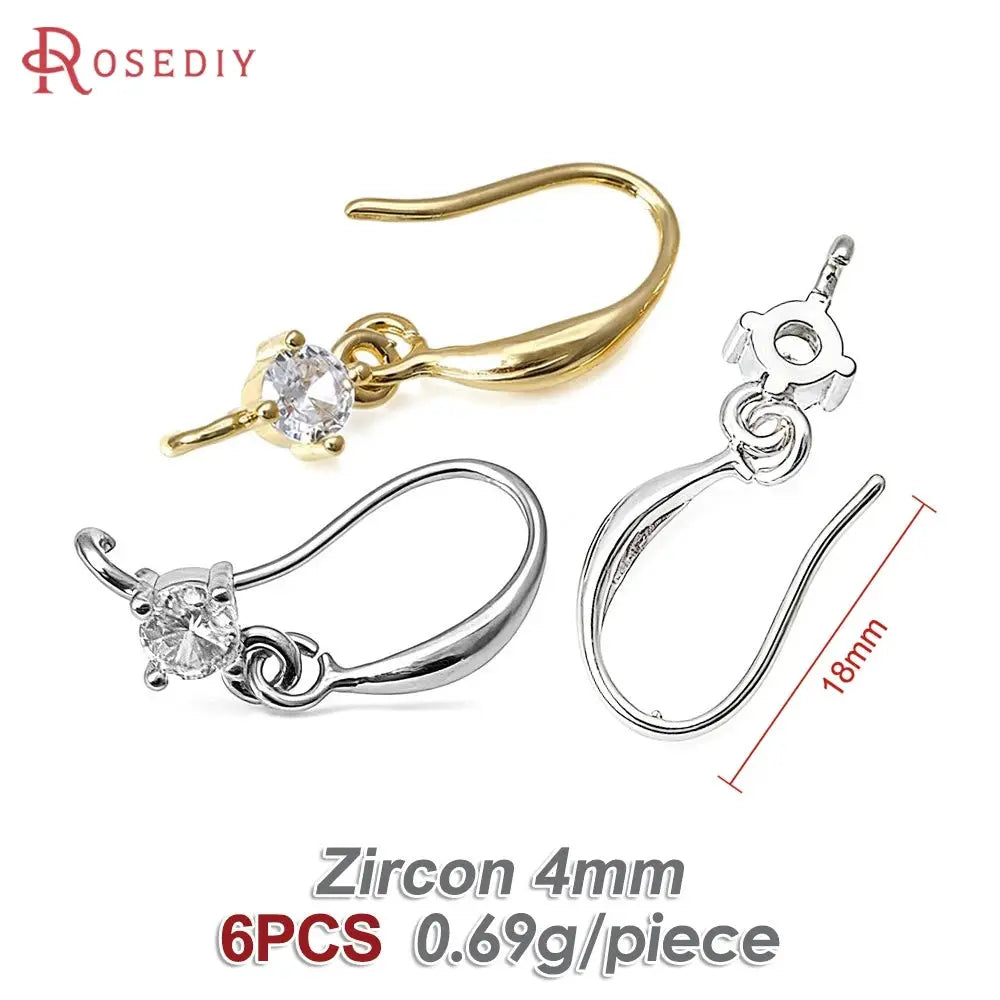 18K Gold Color Brass Can fit Half Hole Beads with Half Pins Earrings Hooks High Quality Jewelry Making Diy Findings Accessories by All Mart Bristol Ltd