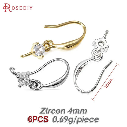 18K Gold Color Brass Can fit Half Hole Beads with Half Pins Earrings Hooks High Quality Jewelry Making Diy Findings Accessories by All Mart Bristol Ltd