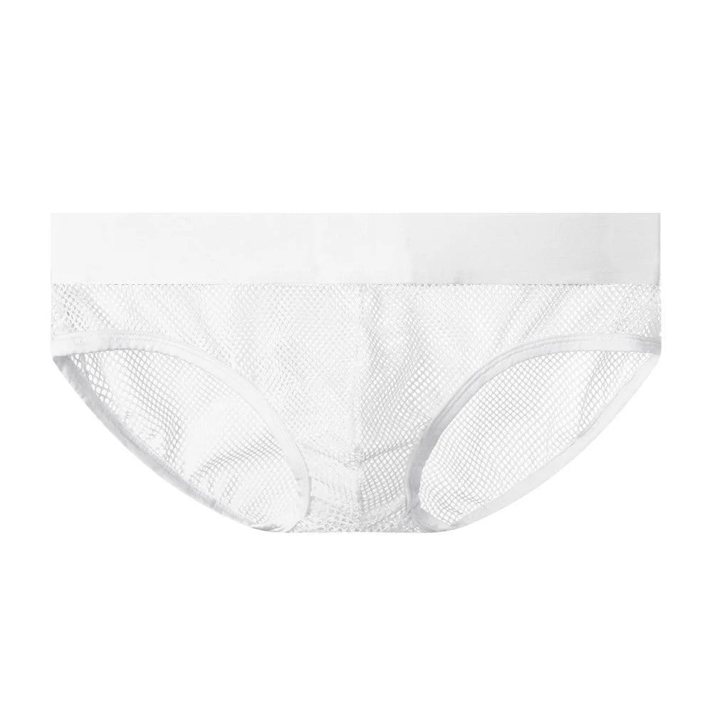 【GWH_60】Men's Underwear Mesh Rainbow Waistband Briefs Sheer Sexy Underpants by All Mart Bristol Ltd