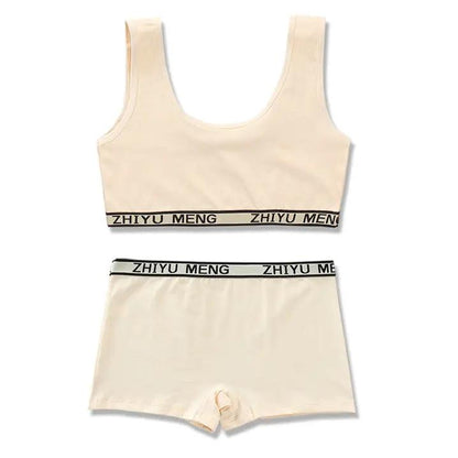 Pure Cotton Solid Color Underwear Set by Dropshipman