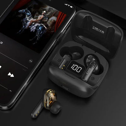 New Mini Transparent Wireless Bluetooth Headset Digital Display ENC Noise Reduction True Wireless Sports Music by Dropshipman