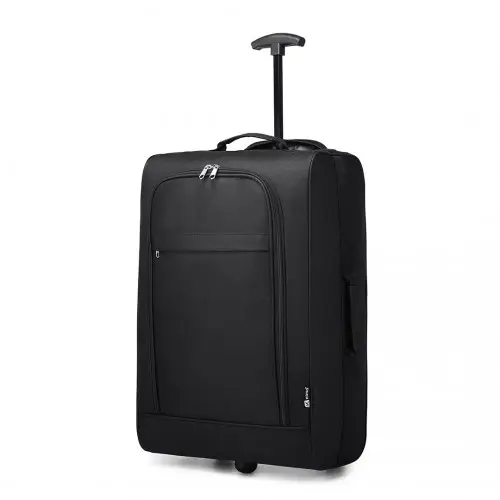 K1873-2 - Kono CABIN SIZE SOFT SHELL HAND LUGGAGE - BLACK by All Mart Bristol Ltd