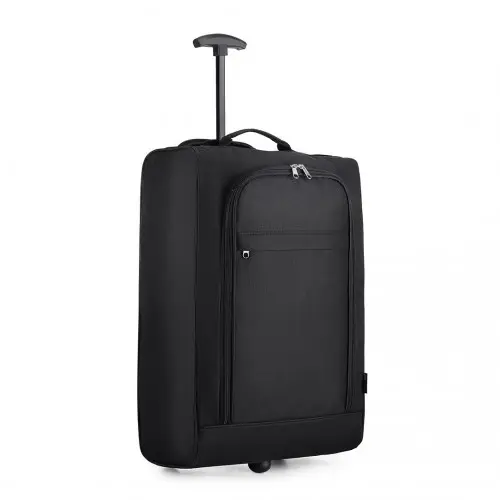 K1873-2 - Kono CABIN SIZE SOFT SHELL HAND LUGGAGE - BLACK by All Mart Bristol Ltd