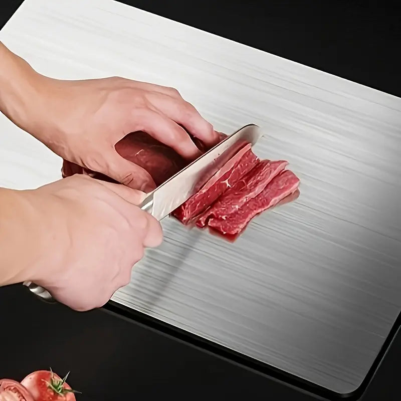 3-Piece High-Quality Stainless Steel Cutting Board Set — Durable, Easy to Clean, Ready for Use in the Kitchen, Space-Saving, Rustproof, and Bpa-Free, Ensuring Food Safety by All Mart Bristol Ltd