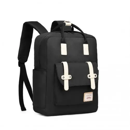 EB2211 - Kono Casual Daypack Lightweight Backpack Travel Bag - Black by All Mart Bristol Ltd