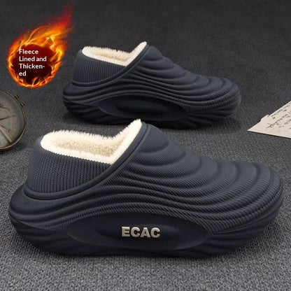 New Warm, Fleece-lined, Thickened Indoor House Slippers With Non-slip, Waterproof Soles by Dropshipman