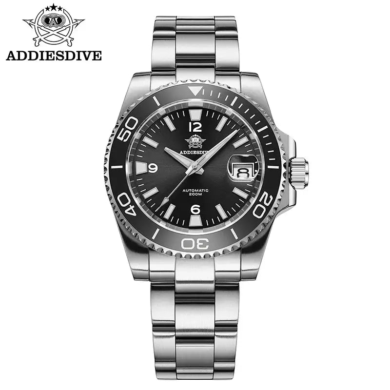 ADDIESDIVE New Diving Gift Watch Men 8215 Automatic Sapphire AR Coated Glass Ceramic Bezel Waterproof 200m Luminous Stainless St by All Mart Bristol Ltd