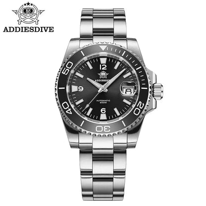 ADDIESDIVE New Diving Gift Watch Men 8215 Automatic Sapphire AR Coated Glass Ceramic Bezel Waterproof 200m Luminous Stainless St by All Mart Bristol Ltd