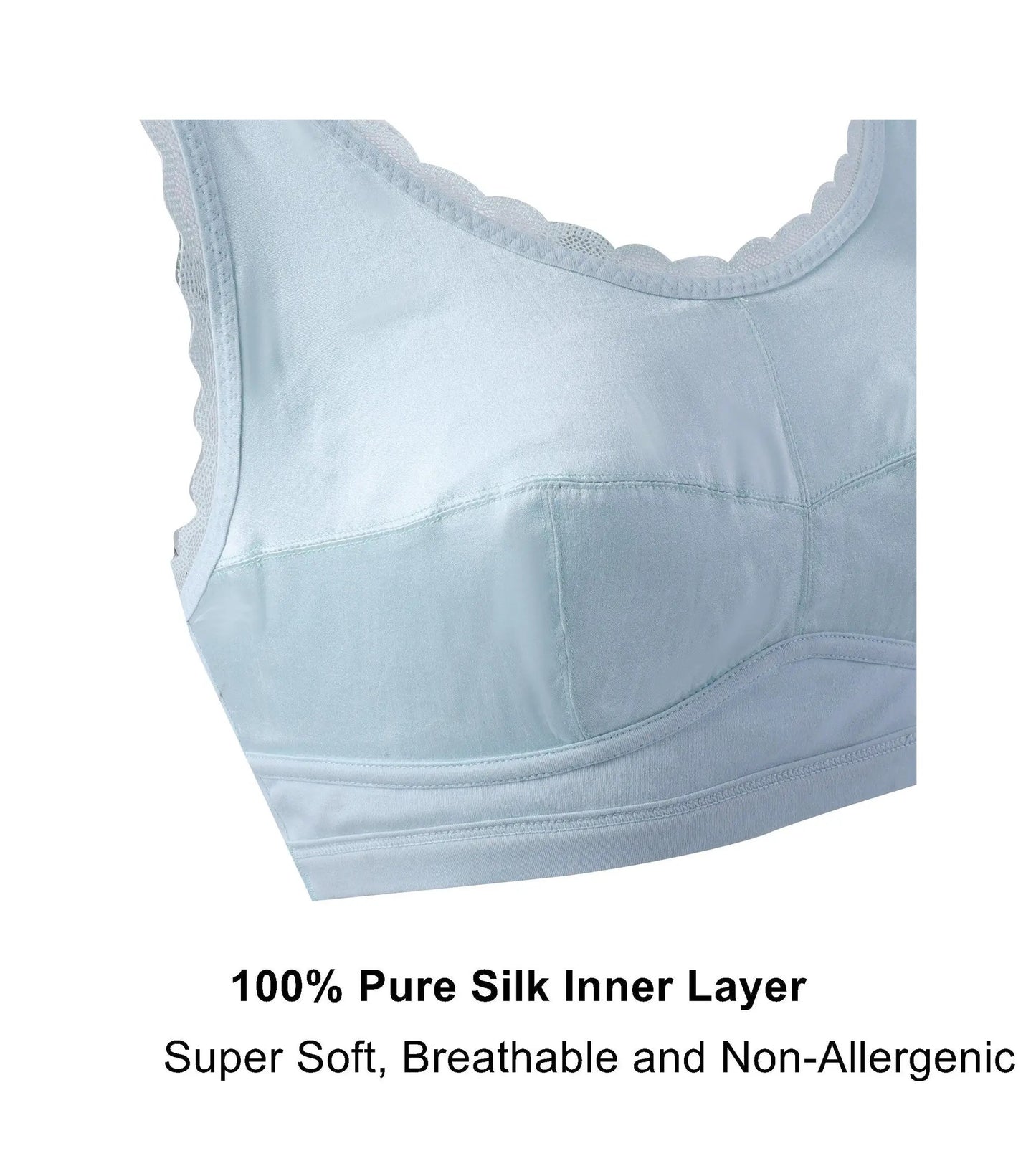 Georgia - Silk Back Support Full Coverage Wireless Organic Cotton Bra by Juliemay Lingerie