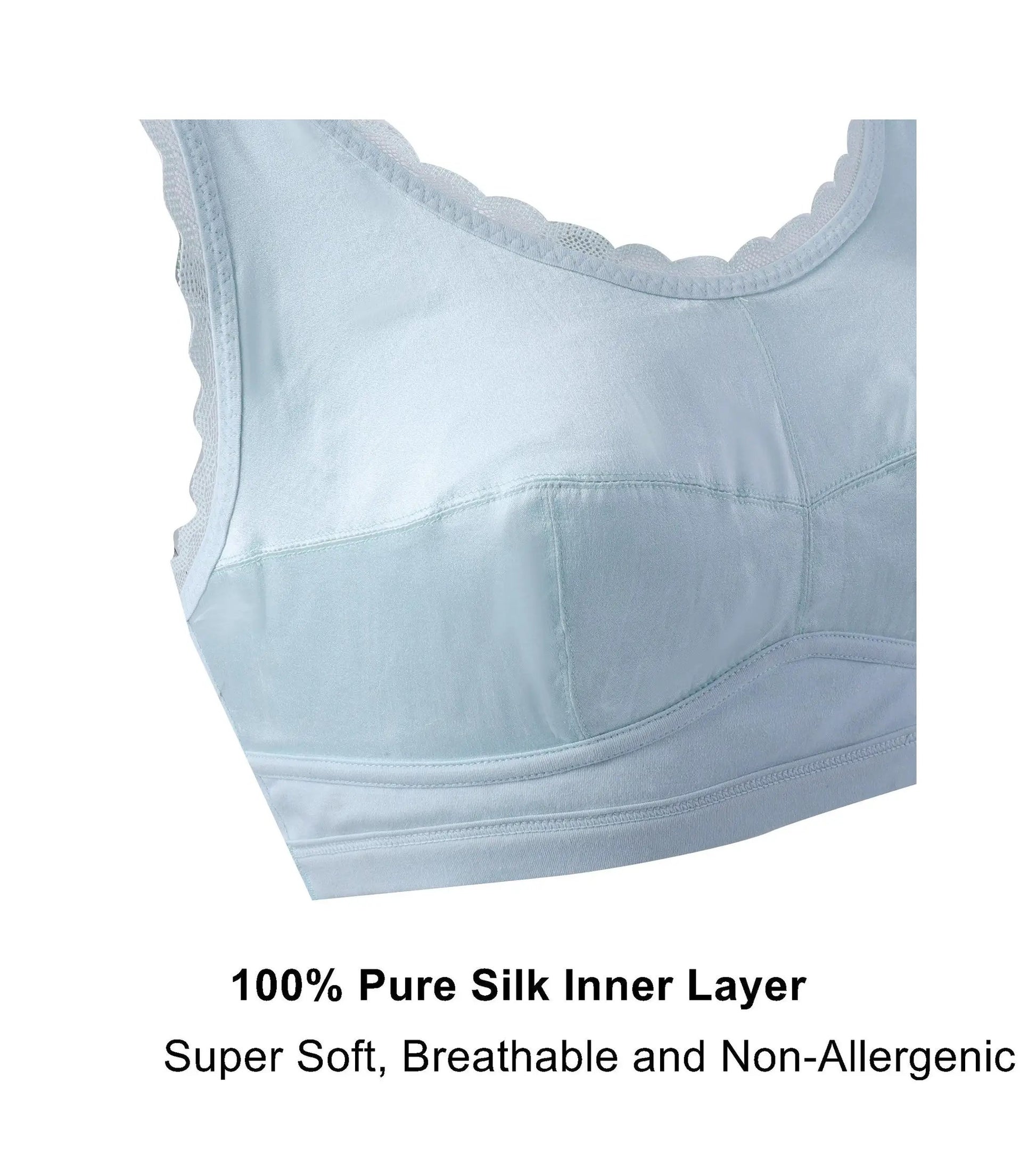 Georgia - Silk Back Support Full Coverage Wireless Organic Cotton Bra by Juliemay Lingerie