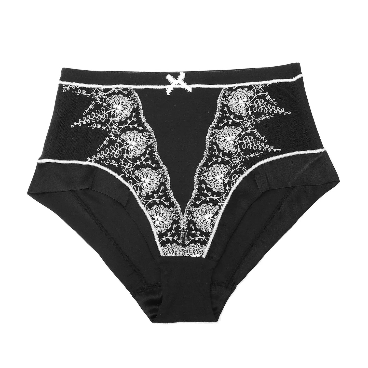 Snowdrop - Silk & Organic Cotton Full Brief in Black by Juliemay Lingerie